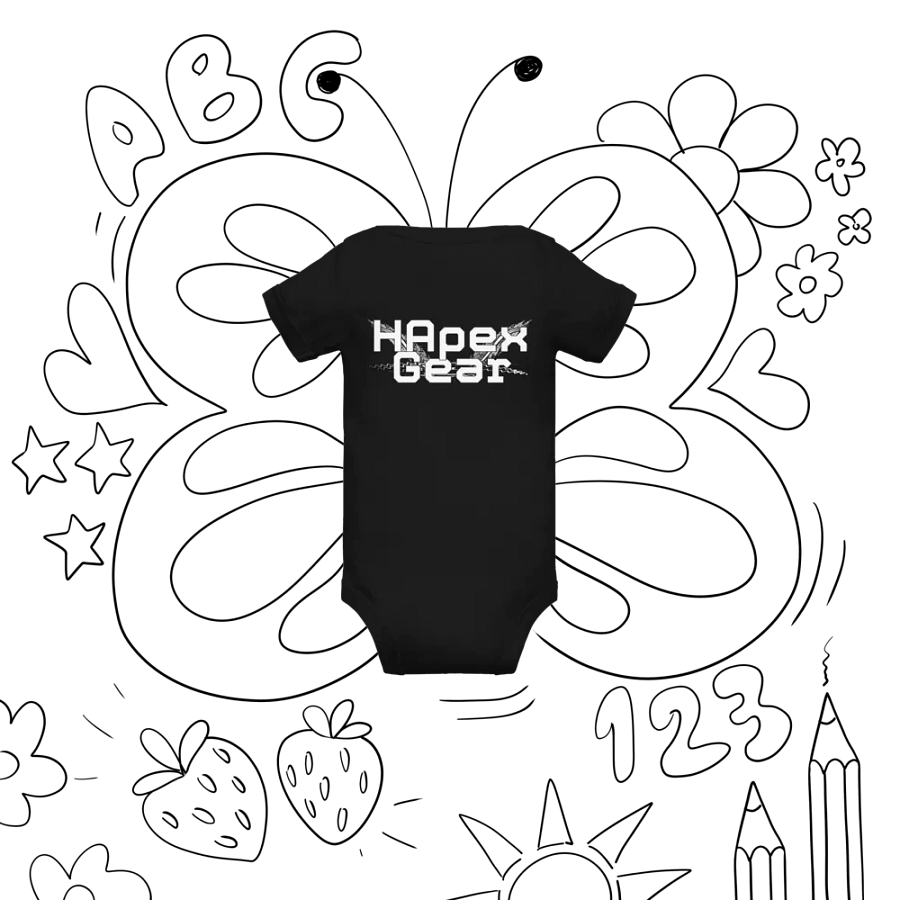 Baby Short Sleeve One Piece - Embroidered - White HApex Gear White Logo product image (58)