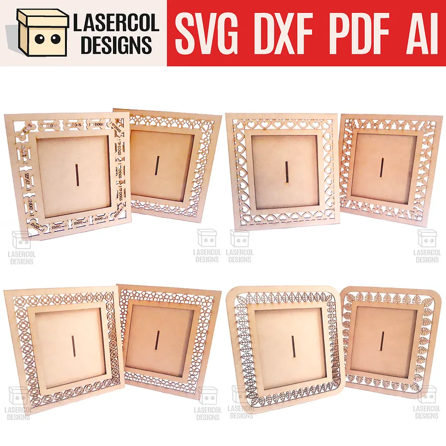 Photo frame Bundle (eight Styles) - Laser Cut Files product image (1)