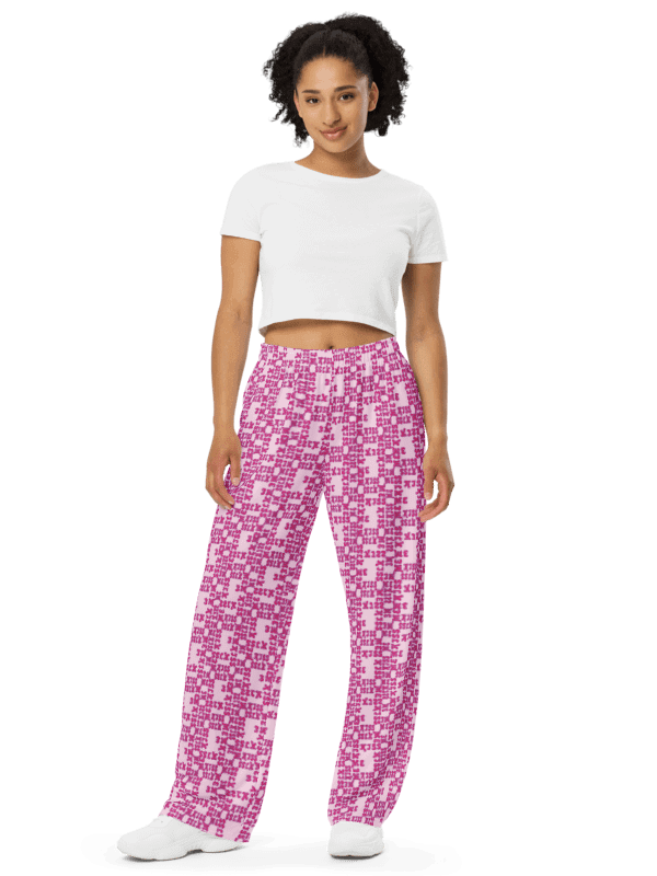 Kiss Me Pattern | All-Over Print Unisex Wide-Leg Pants product image (2)