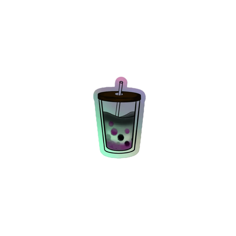 Delightful Boba Tea Asexual Pride - Holographic Sticker Set product image (4)