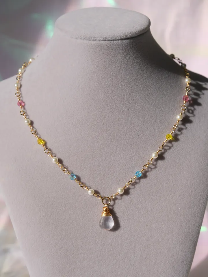Pan pride - Rose quartz pendant necklace product image (1)