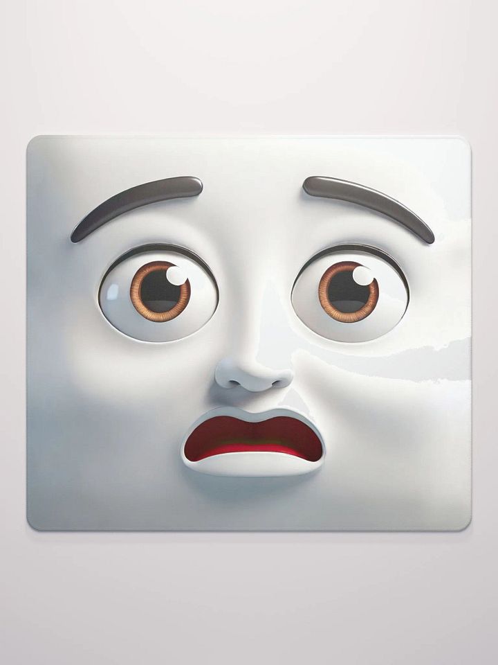 Worried Cartoon Face Premium Mouse Pad: Make Work More Playful! product image (2)
