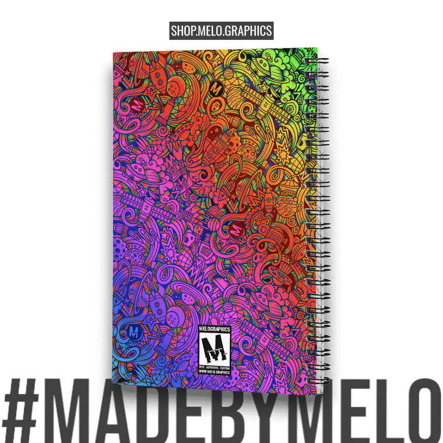 Rainbow Space Scribble Spiral Notebook - 5.5X8.5