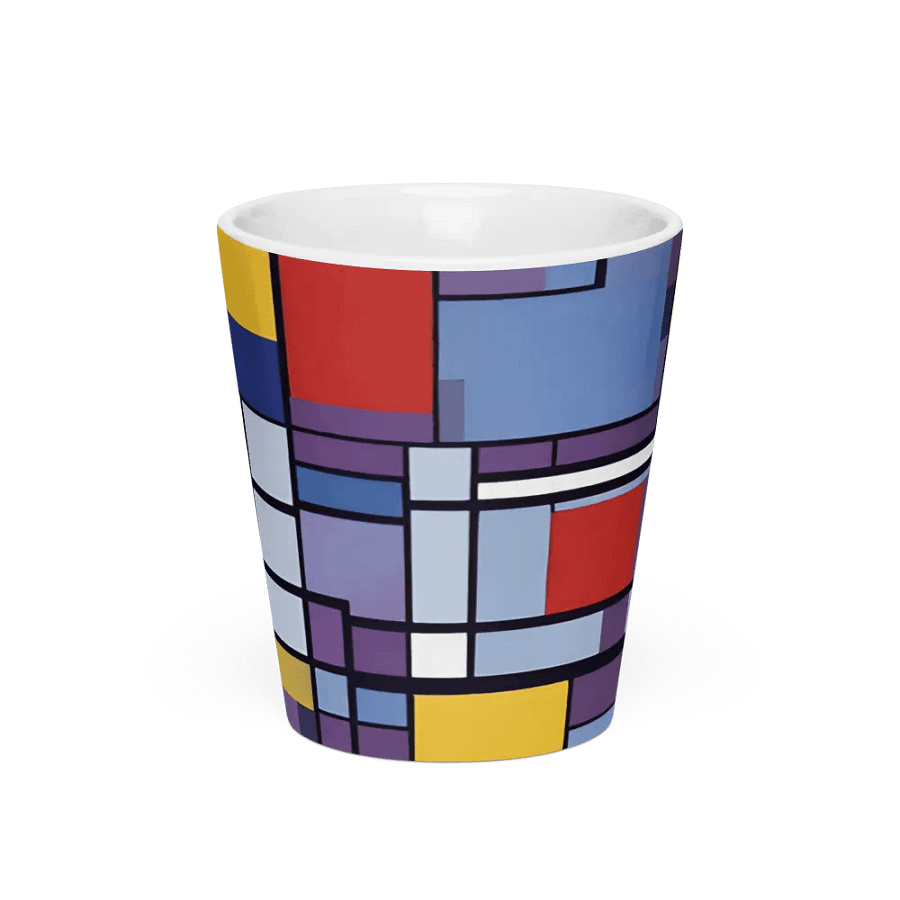 mondrian inspired design Latte Mug for arty moms on mothersday product image (3)