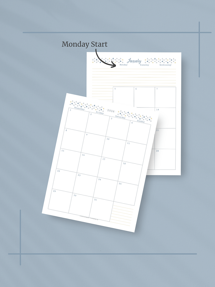 Coastal Dreams 2026 Calendar - 2 Pages per Month, Monday Start, Letter Size product image (2)