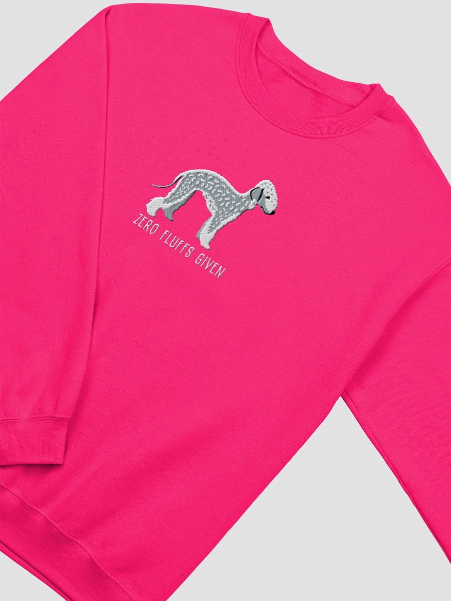 Zero Fluffs Given Sweatshirt (Embroidered) of a Bedlington Terrier(Blue) product image (15)