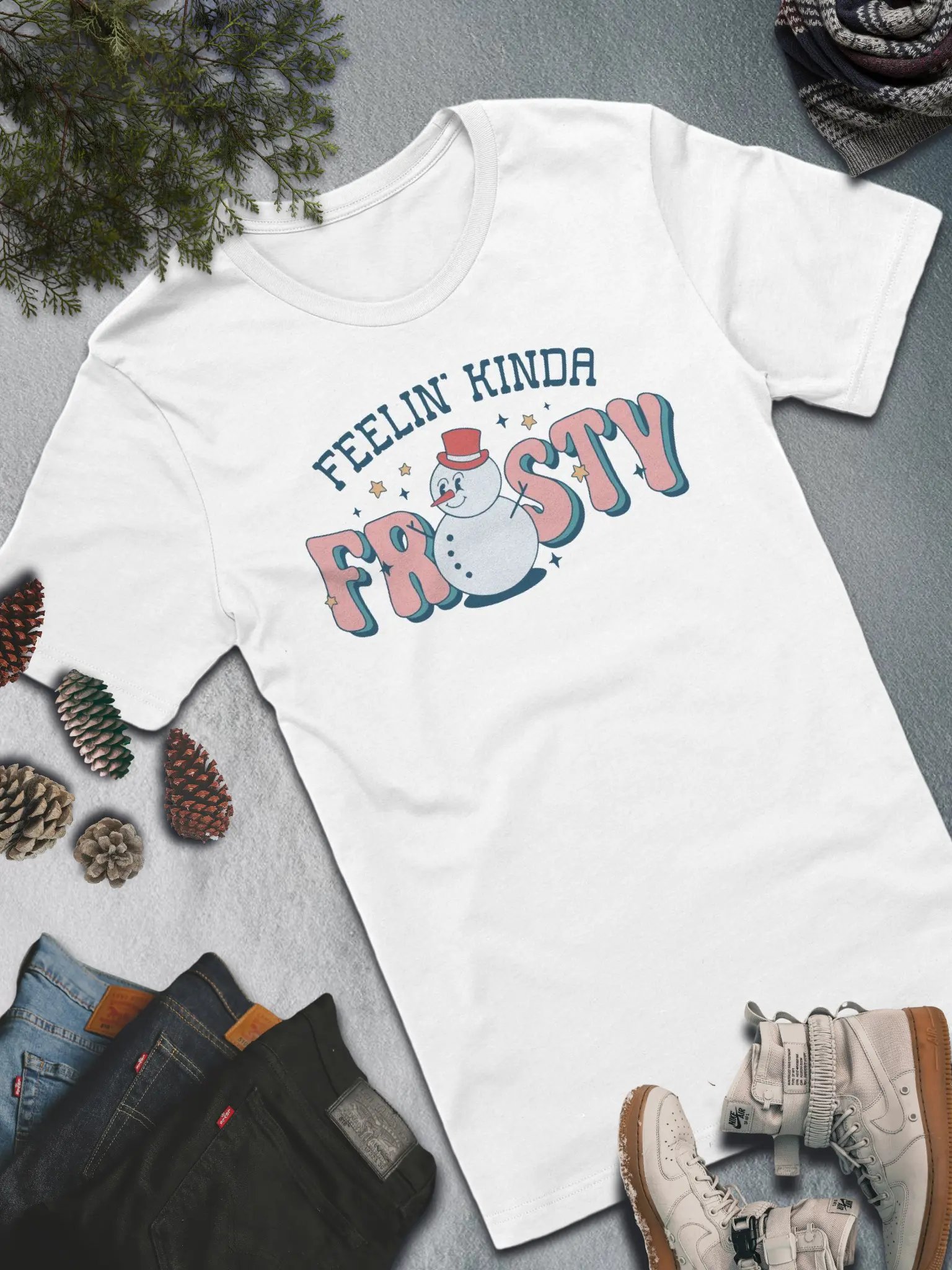 Feelin' Kinda Frosty T-Shirt – Playful Winter Vibes product image (4)