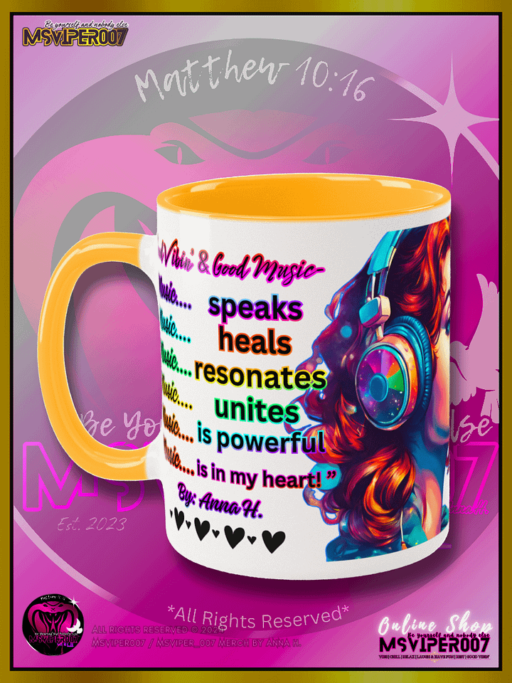 Mugs - MsViper007's "Good Vibin' [spectrum - V1]" Hot Beverage Mug with color inside by Anna H. product image (1)