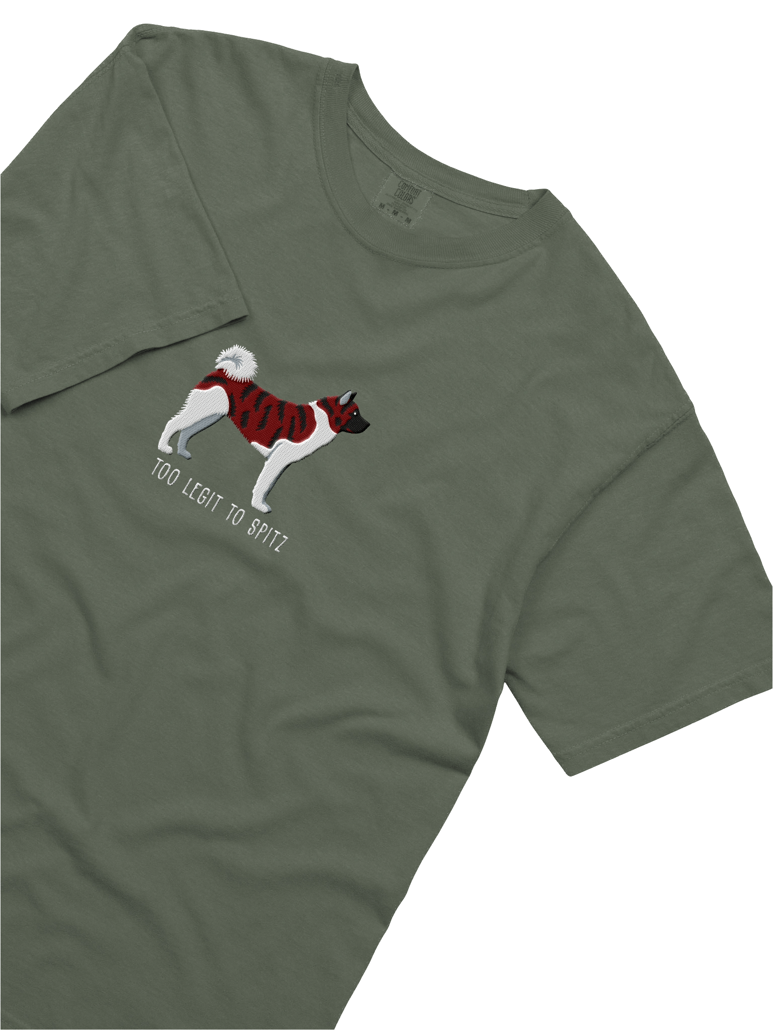 Too Legit to Spitz T-Shirt(Embroidered) of an American Akita(Brindle & White) product image (25)
