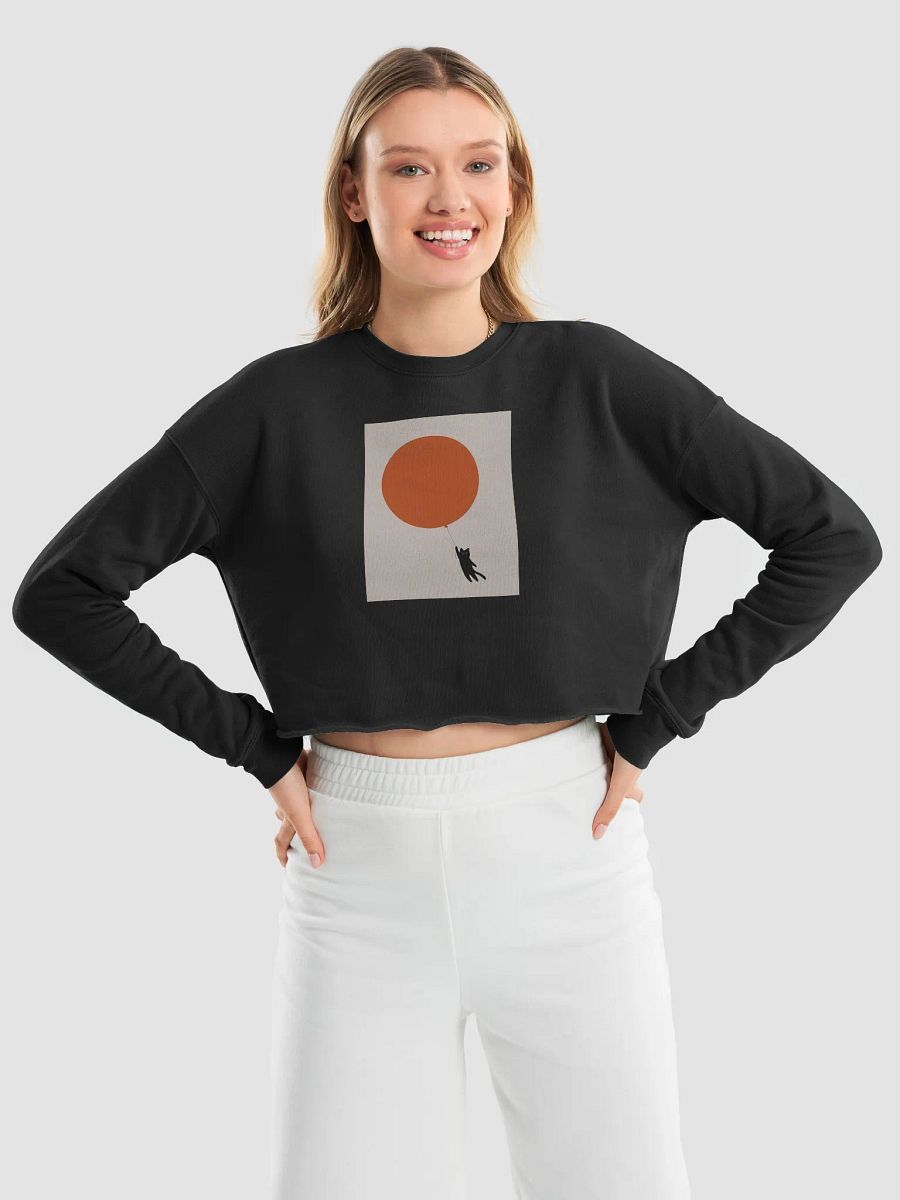 Boho Style Cat and Balloon Crop Sweatshirt product image (42)