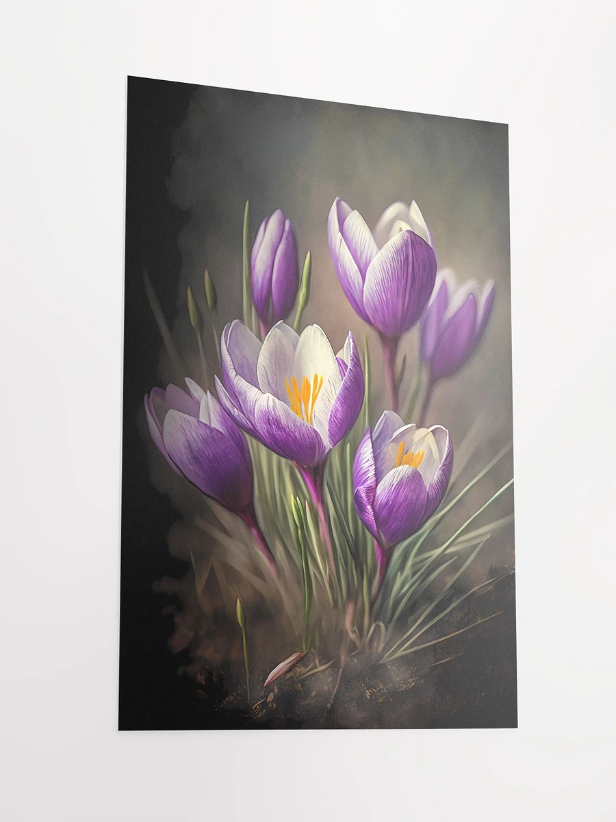 Spring Awakening: Purple Crocus Flowers Poster for Elegant Botanical Decor Matte Poster product image (4)