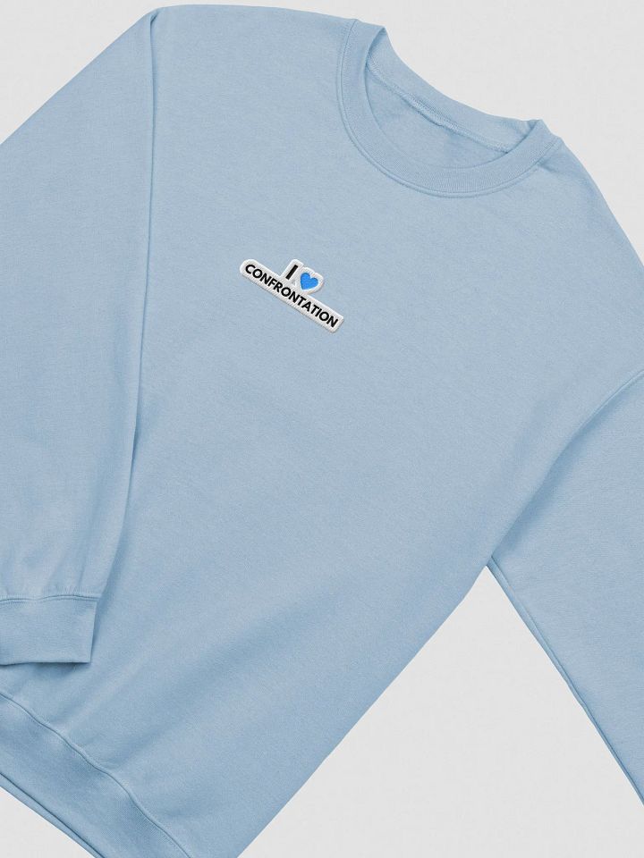 I <3 Confrontation embroidered crewneck (light blue bubble design) product image (1)