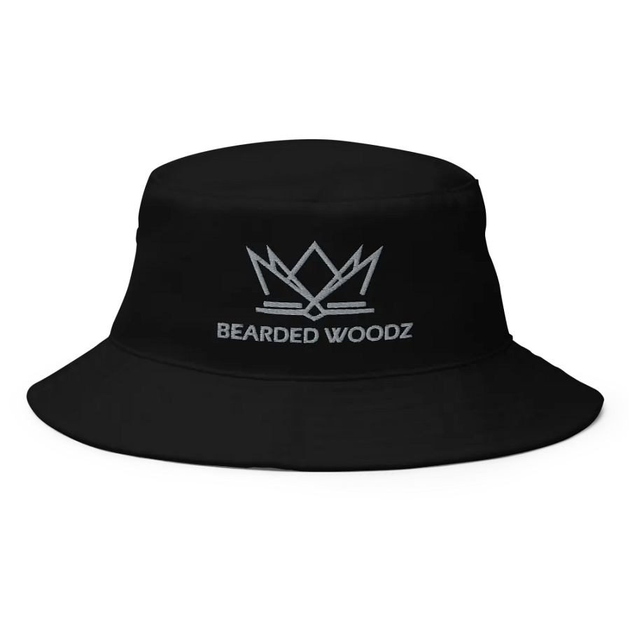Bearded Woodz Black Bucket Hat (Grey Embroidery) product image (1)