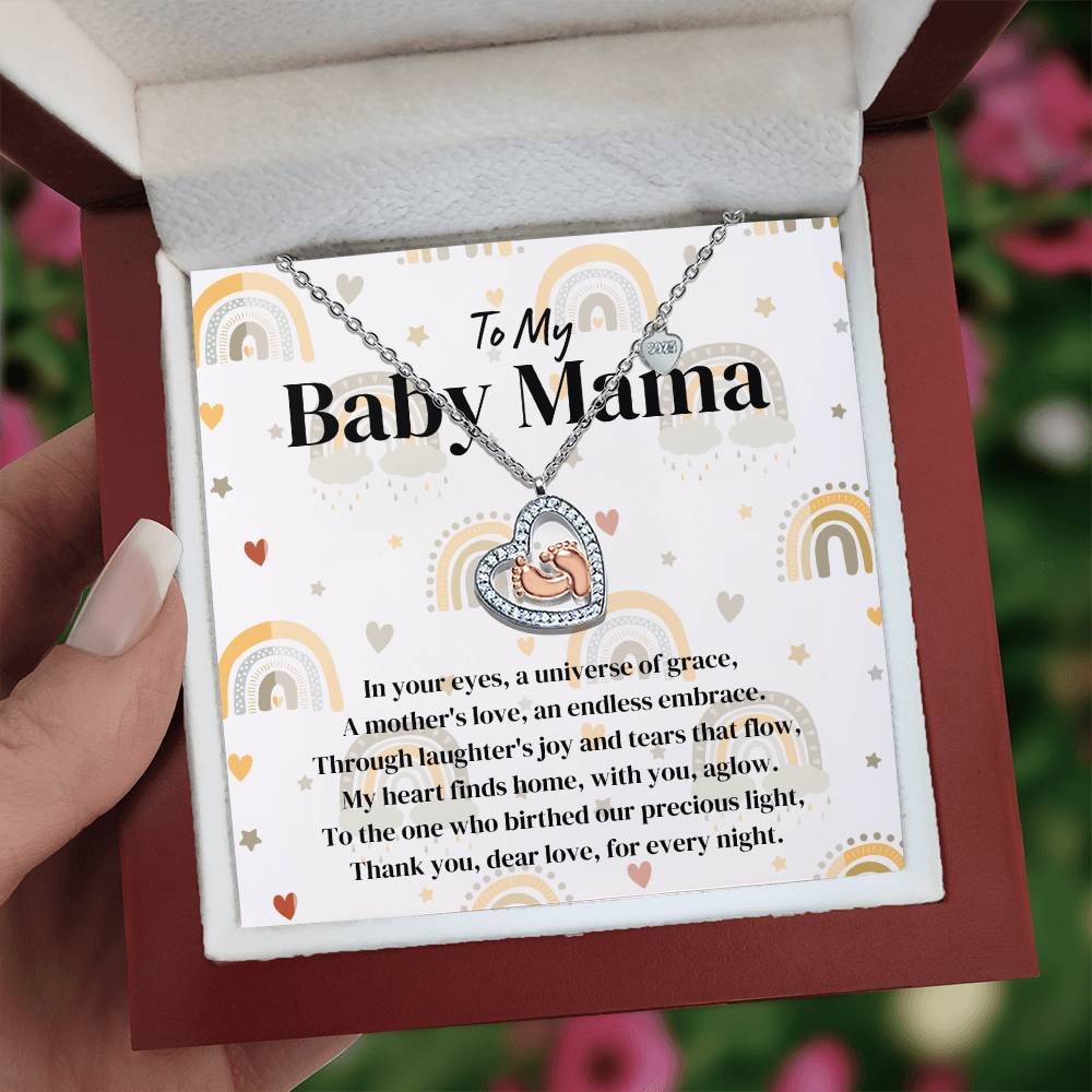 To My Baby Mama Baby Feet Necklace - A Mother's Love product image (1)