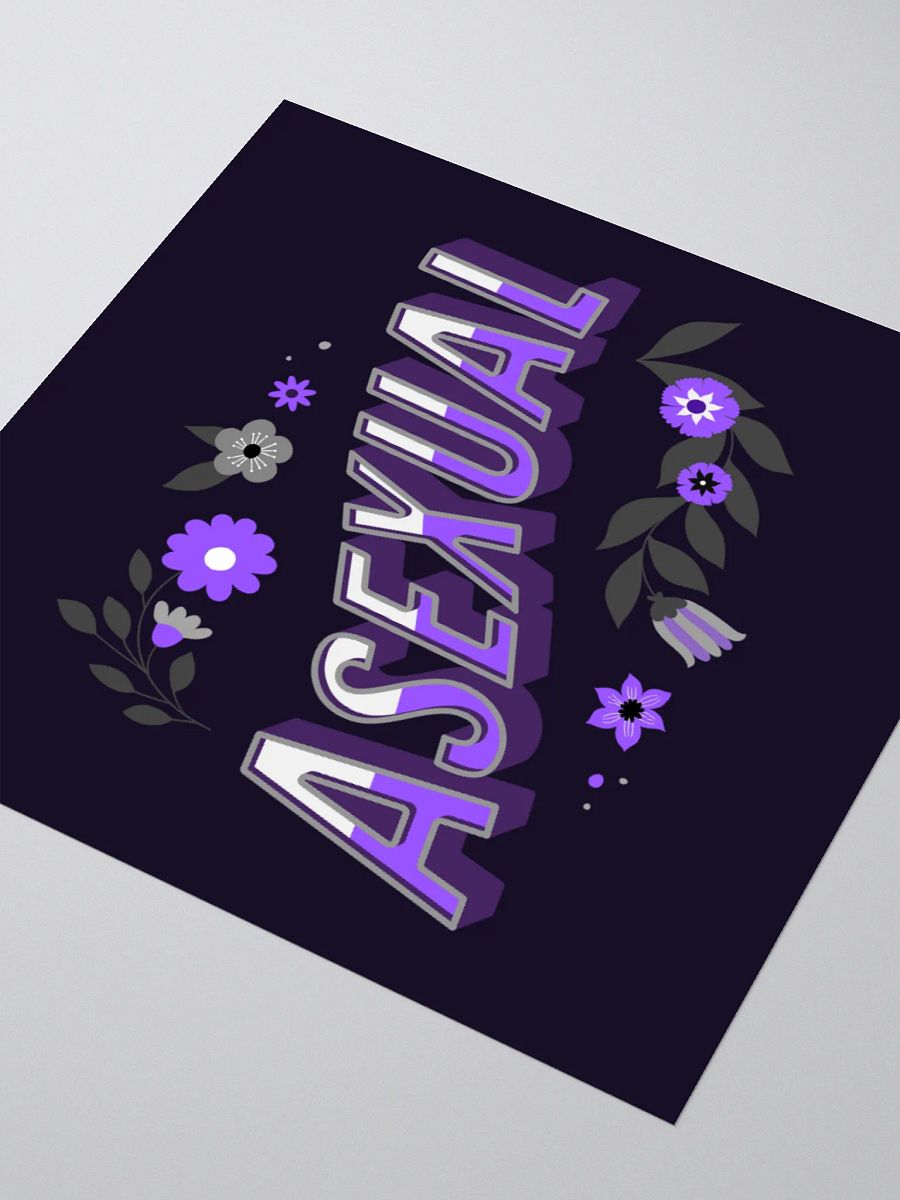 Floral Asexual Sticker (Purple Background) product image (8)