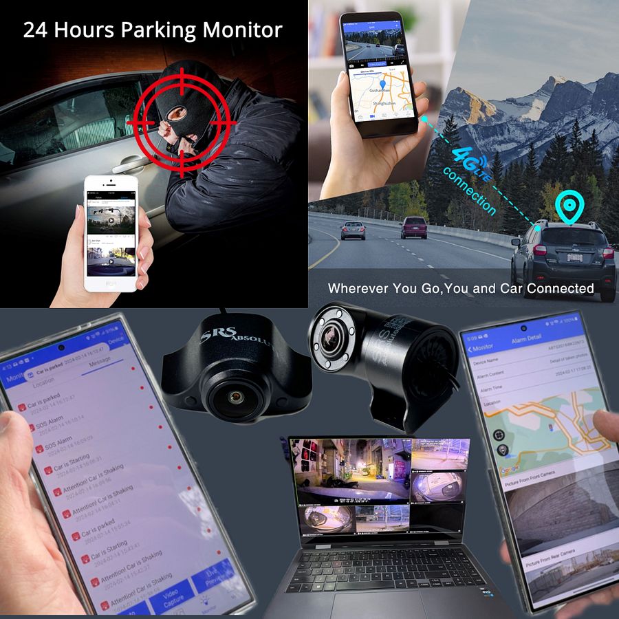 SRS ABSOLUTE 2K 4G Smart DashCam |Android| ADAS | Wireless CarPlay | 24x7 Remote Audio-Video Monitor | GPS Track |Multi-Task | 1TB MicroSD Support | Maps-Apps Support | Steering Control |Split Screen product image (9)