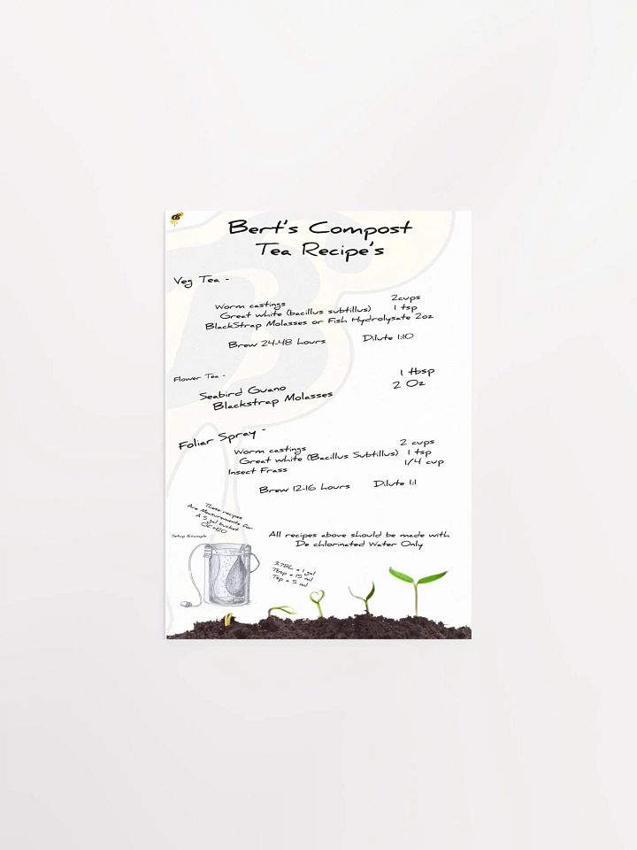 Bert's Compost Tea Recipes Card product image (1)