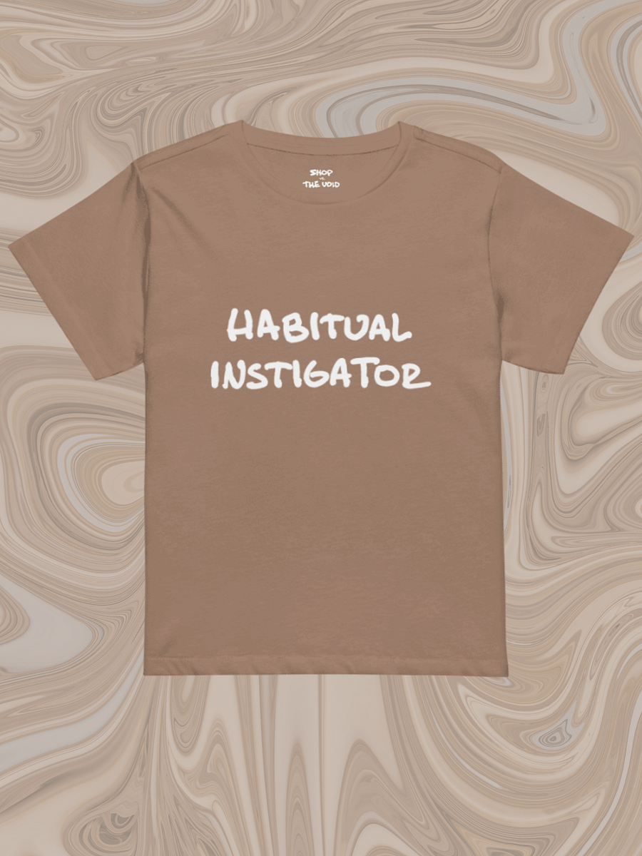 HABITUAL INSTIGATOR (white design) printed waist-length tee product image (19)