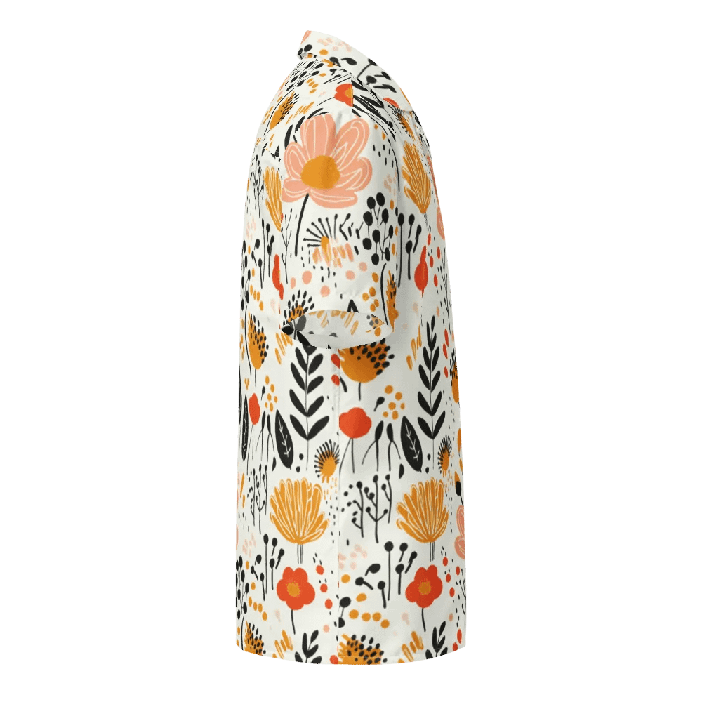 Retro Flowers Peach Hawaiian Shirt product image (10)