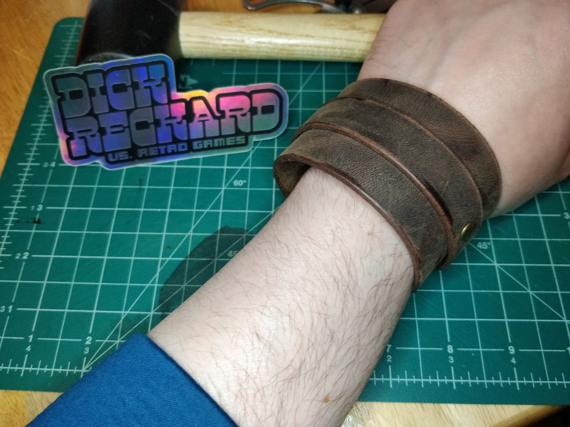 Brown 1 Band Leather Cuff 02 0B product image (5)