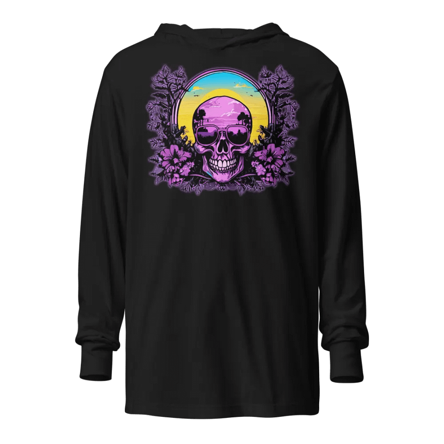 Purple Sunset Skull Hooded tee product image (1)