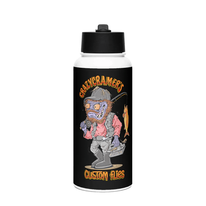 CrazyCramer's Custom Flies Stainless Steel Water Bottle with Straw Lid product image (1)