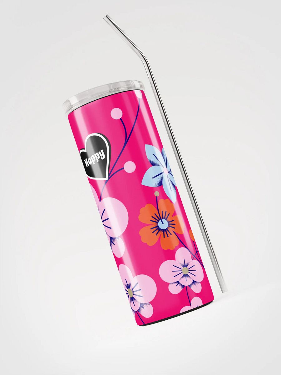 20 oz Stainless Steel Tumbler with straw, leak proof cup lid, Happy Heart Thermos cup for women, mug , portable Bottled water Bottle product image (3)