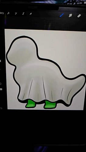 Used Procreate to draw a new Dino Emote for my twitch