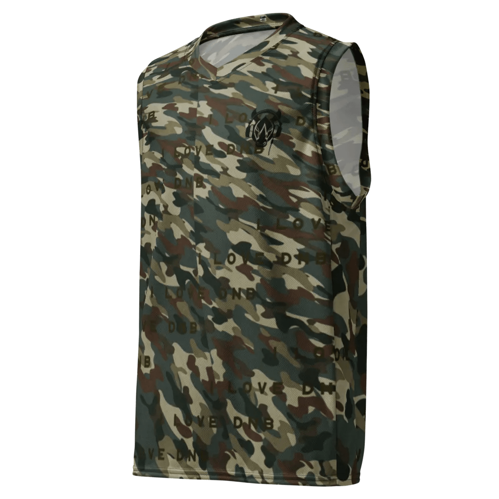I Love DNB Camo Basketball Jersey product image (1)