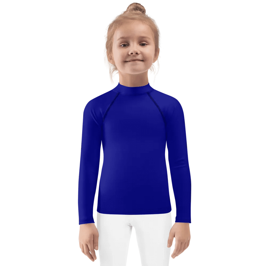 Kids Plain Color Navy Blue Rash Guard product image (1)