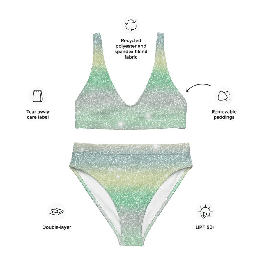 Glitter Unicorn Texture Design High Waisted Bikini (11) product image (3)