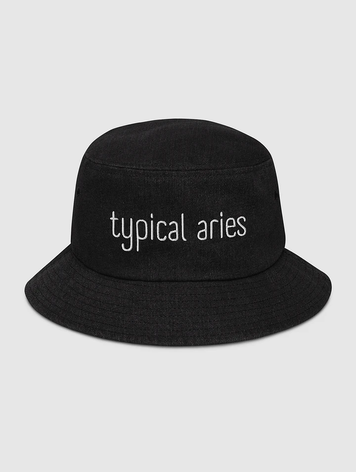 Typical Aries White on Black Denim Bucket Hat product image (1)