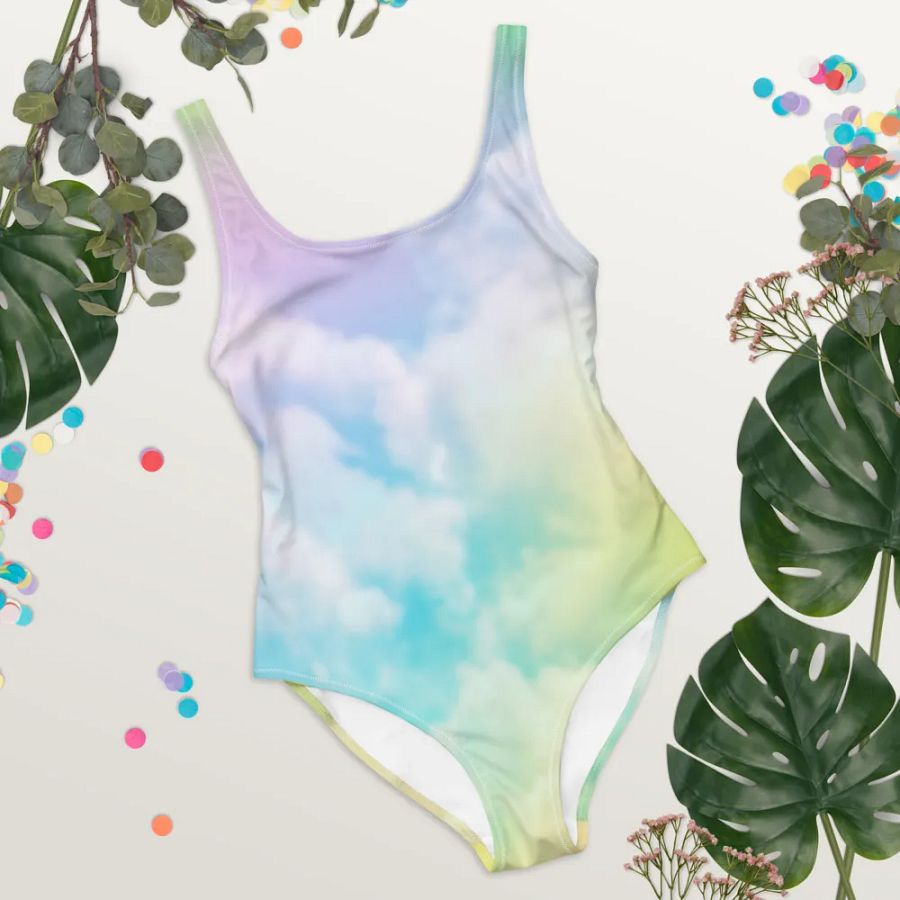 Blur Cloud Rainbow Design one piece Swimsuit - V5 product image (8)
