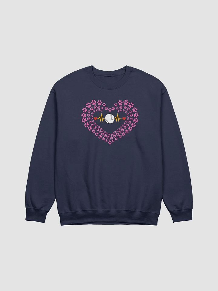 Heart Paw Print Baseball Crewneck Sweatshirt product image (13)