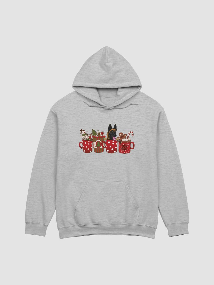 Cute Belgian Malinois in a Christmas Cup Hooded Sweatshirt | Funny Christmas Pup in a Cup product image (24)