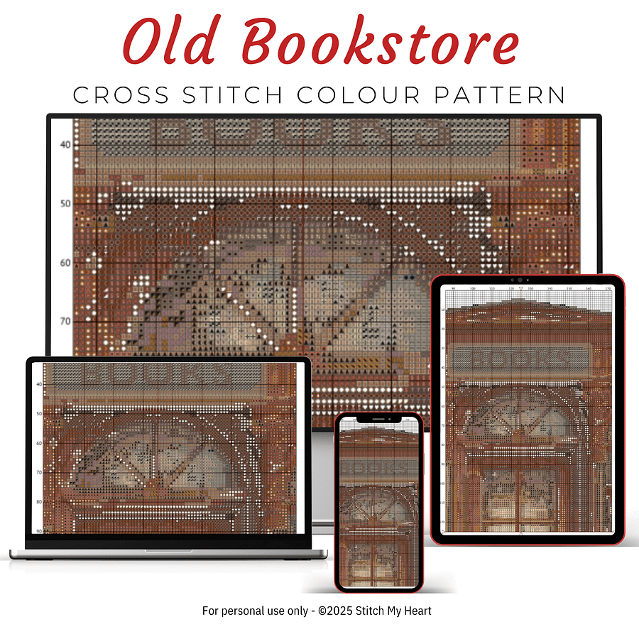 The Old Bookstore Cross Stitch Pattern product image (3)