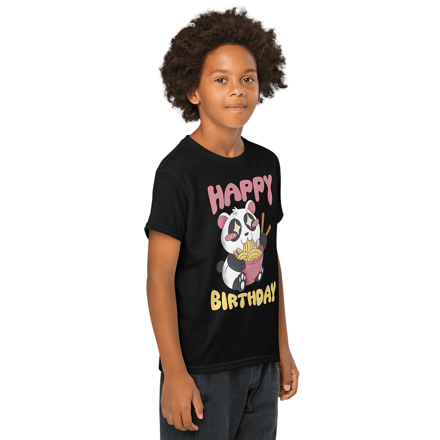 Happy Birthday (Panda Eating Noodles) T-Shirt For Kids product image (8)