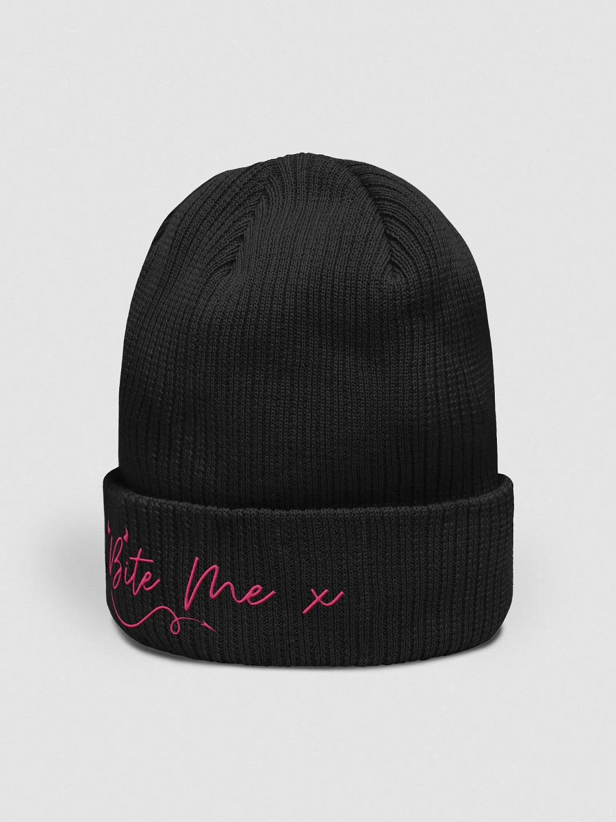 'Bite Me x' Devil Organic Ribbed Beanie product image (2)