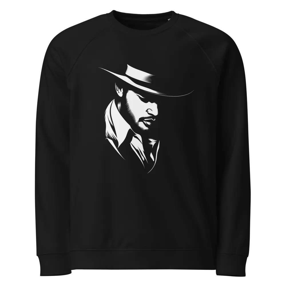 Mysterious Man Hat Illustration Organic Sweatshirt product image (2)