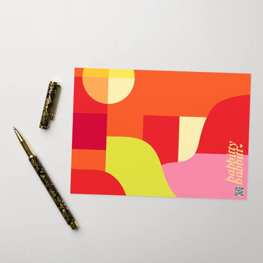Groovy Mum pink retro portrait greetings card product image (9)