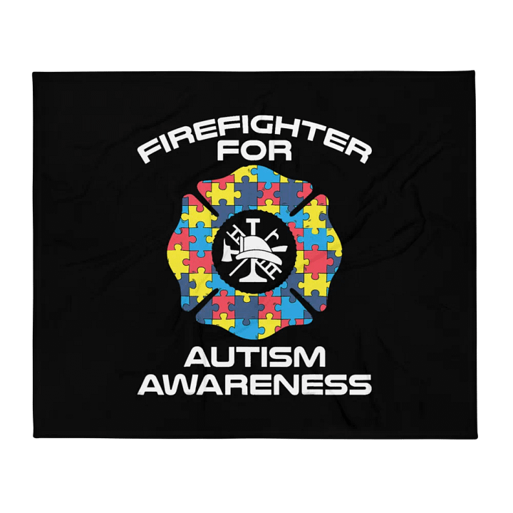 Firefighter for Autism Awareness - Throw Blanket product image (1)