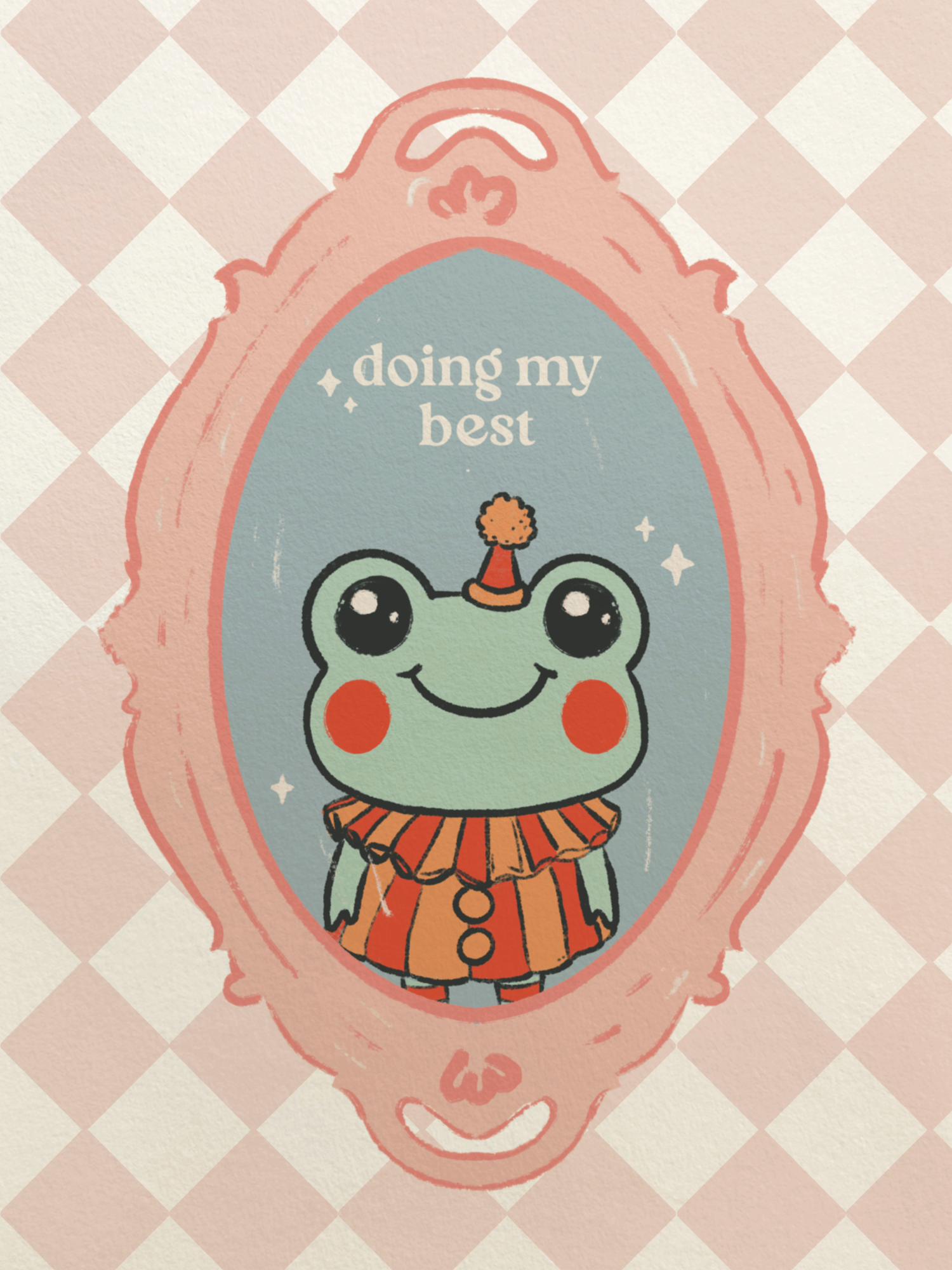 'Doing My Best' Clown Frog 5x7 Print product image (2)