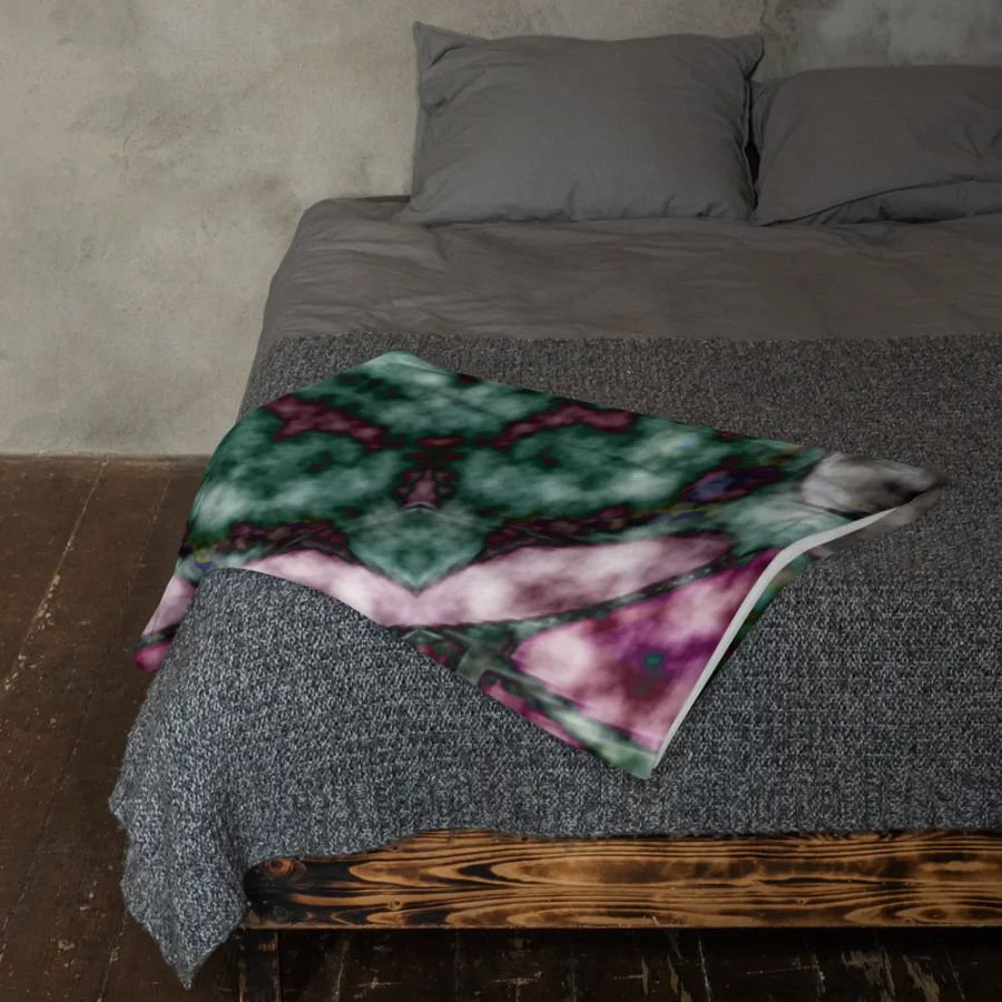 Bohemian 6 Pointed Madala Teal and Pink/ Throw Blanket by Allcolor product image (7)