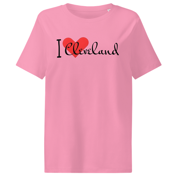 Women's Organic Ribbed Neck T-Shirt I Love Cleveland Lettering product image (3)