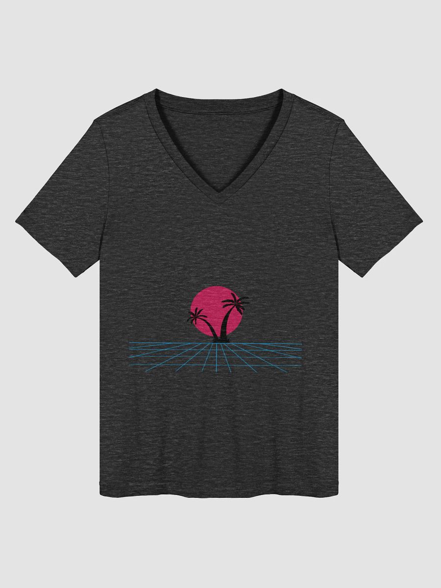Retro Sunset Palm Women's V-Neck Tee product image (1)