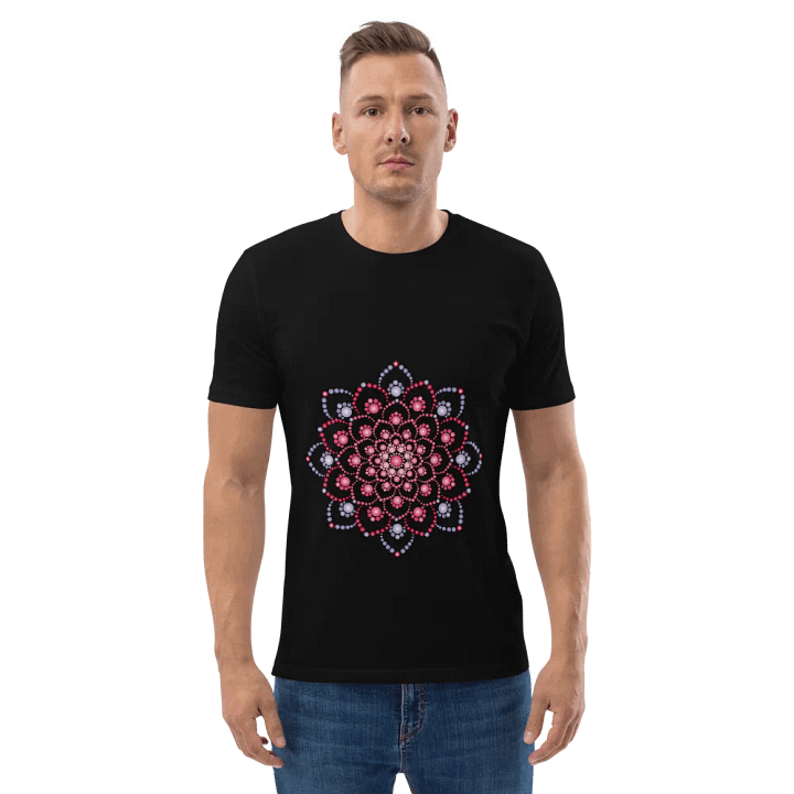 Purple and Pink Dot Mandala Organic T-Shirt product image (2)