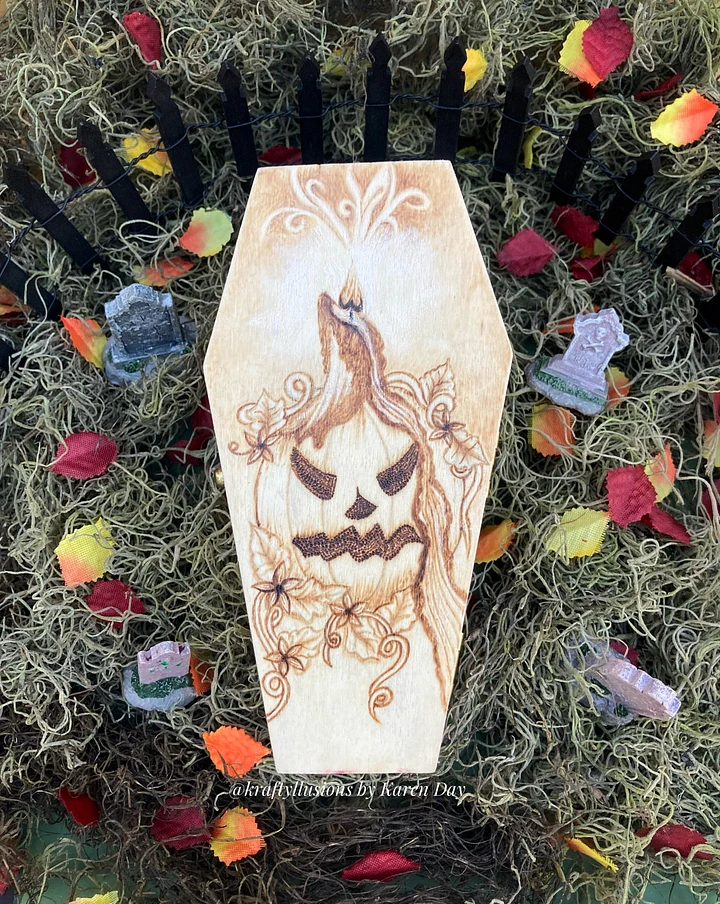 Pumpkin Candle Coffin Trinket Box product image (1)