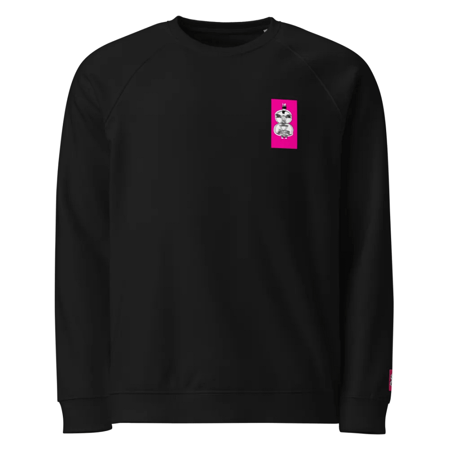 Sustain & Decay Raglan Sweatshirt- Pink Scribble Blur Rooster Logo product image (1)