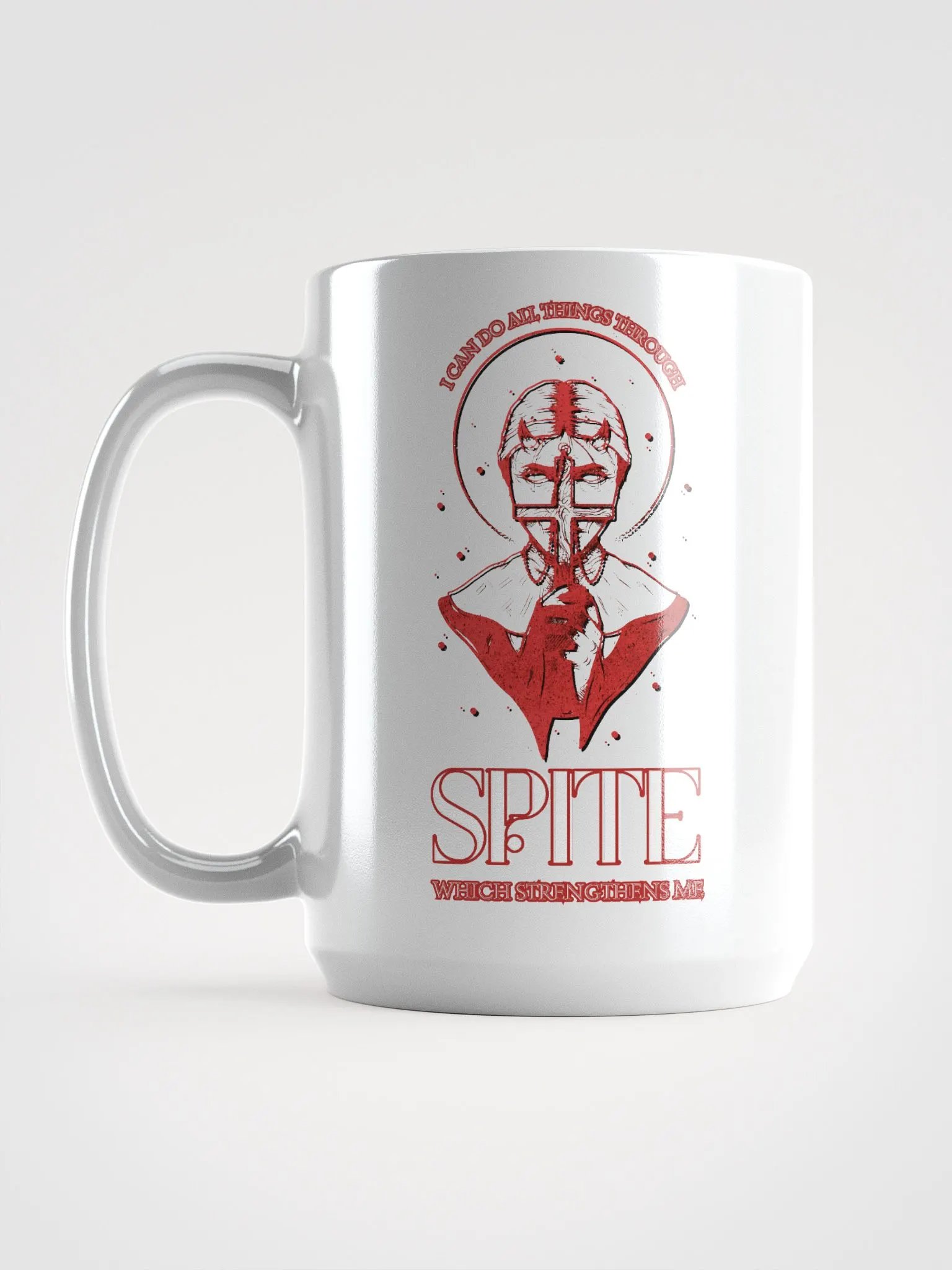 SPITE white glossy mug product image (4)