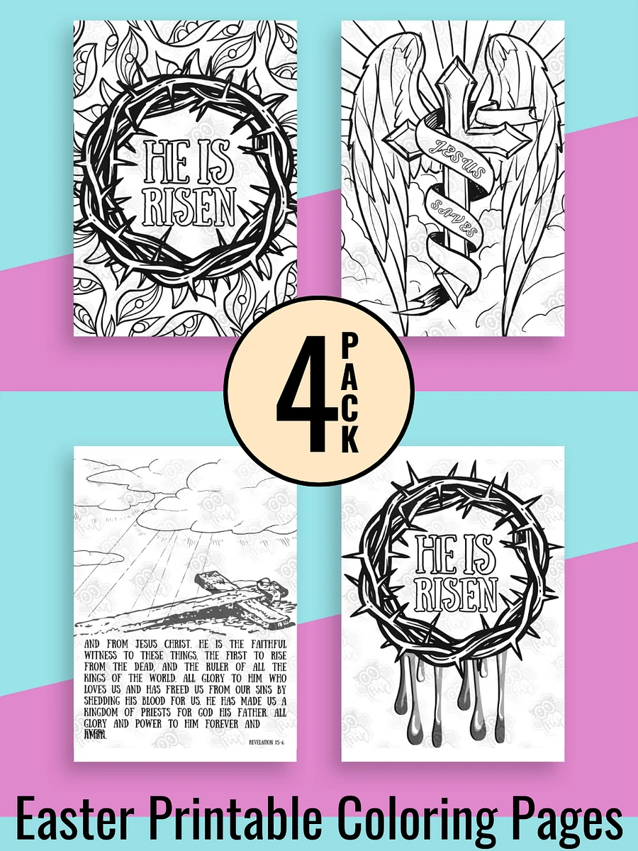 4 Pack Easter Printable Coloring Pages product image (1)